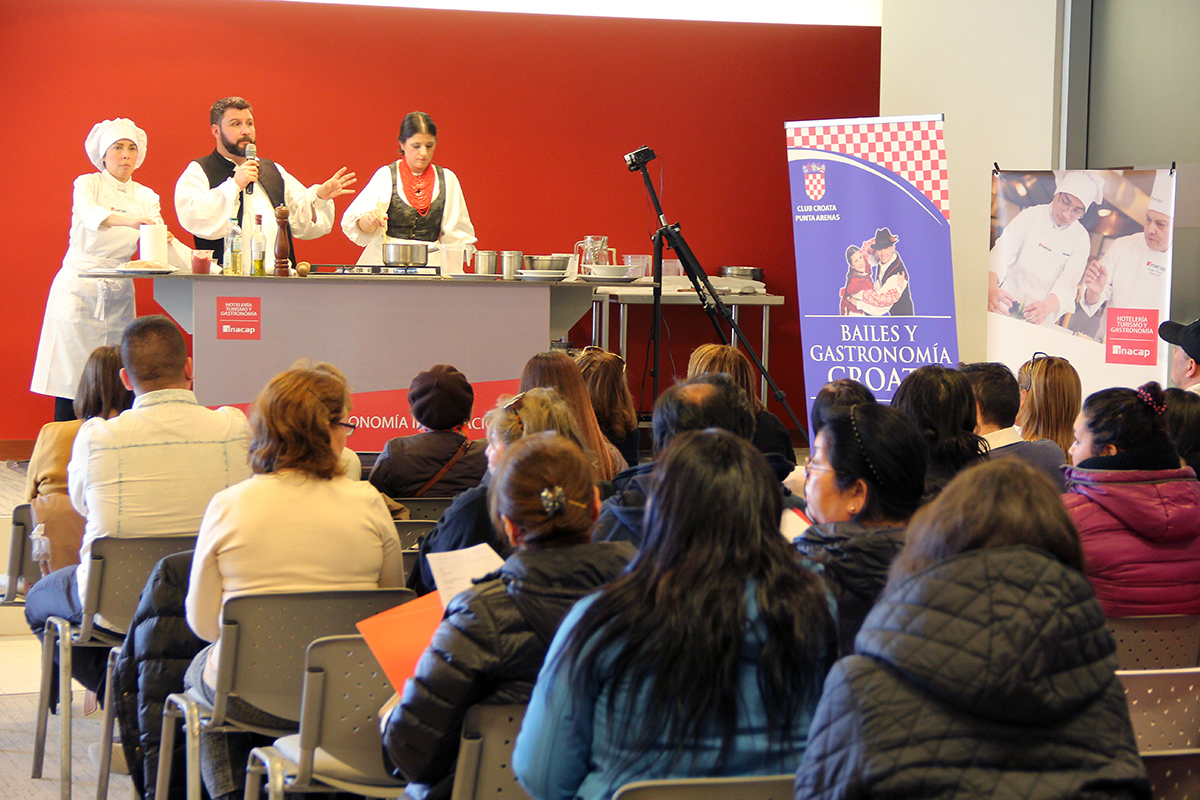 Exitosa charla magistral de gastronomía Croata y cocina en vivo en INACAP Punta Arenas