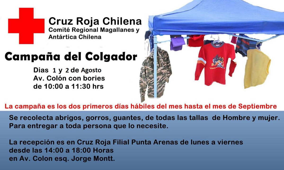 Cruz Roja Chilena invita a la comunidad a cooperar con la campaña “El Colgador”