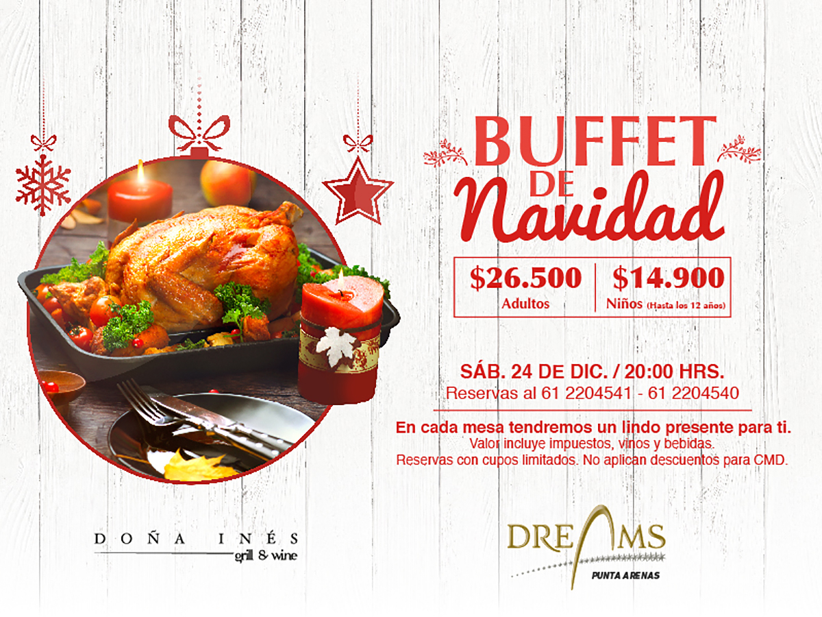Ven a disfrutar de un espectacular Buffet de Navidad este 24 de diciembre en Dreams