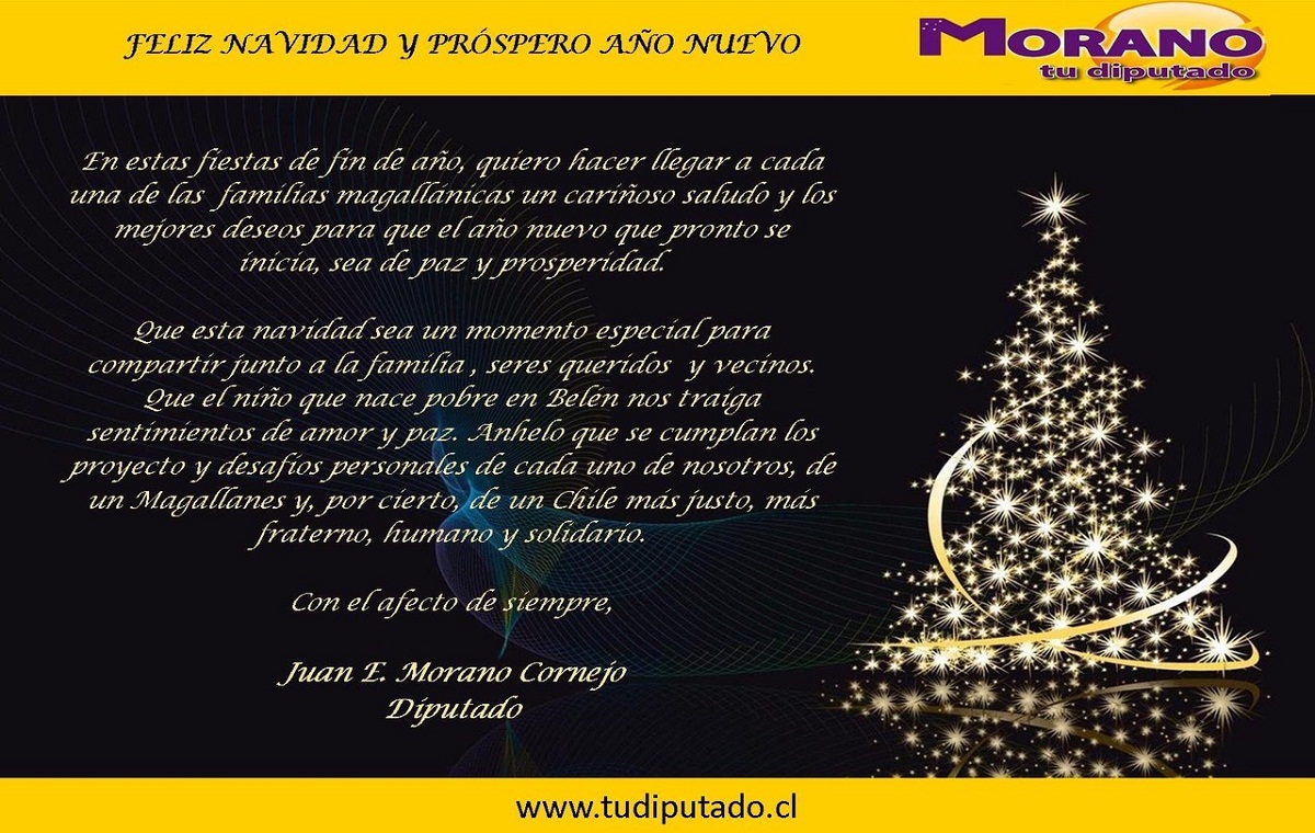 Saludo de Navidad Diputado por Magallanes Juan Morano