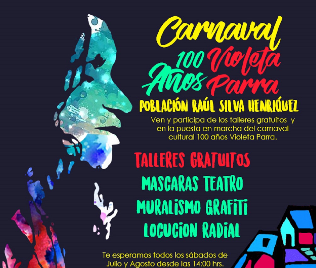 En la población Cardenal Raúl Silva Henríquez de Punta Arenas se prepara el “Carnaval Cultural 100 años Violeta Parra”.
