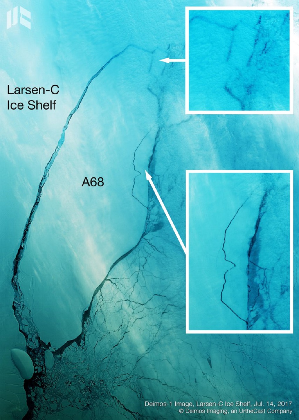 Nuevas imagenes de iceberg desprendido desde Antártica