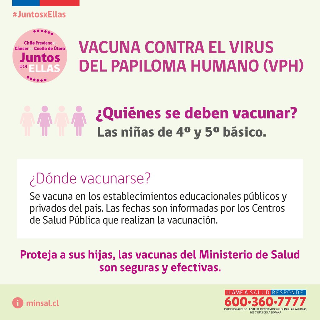 Este año se protegerá a más de 230 mil niñas contra el Virus del Papiloma Humano en Chile