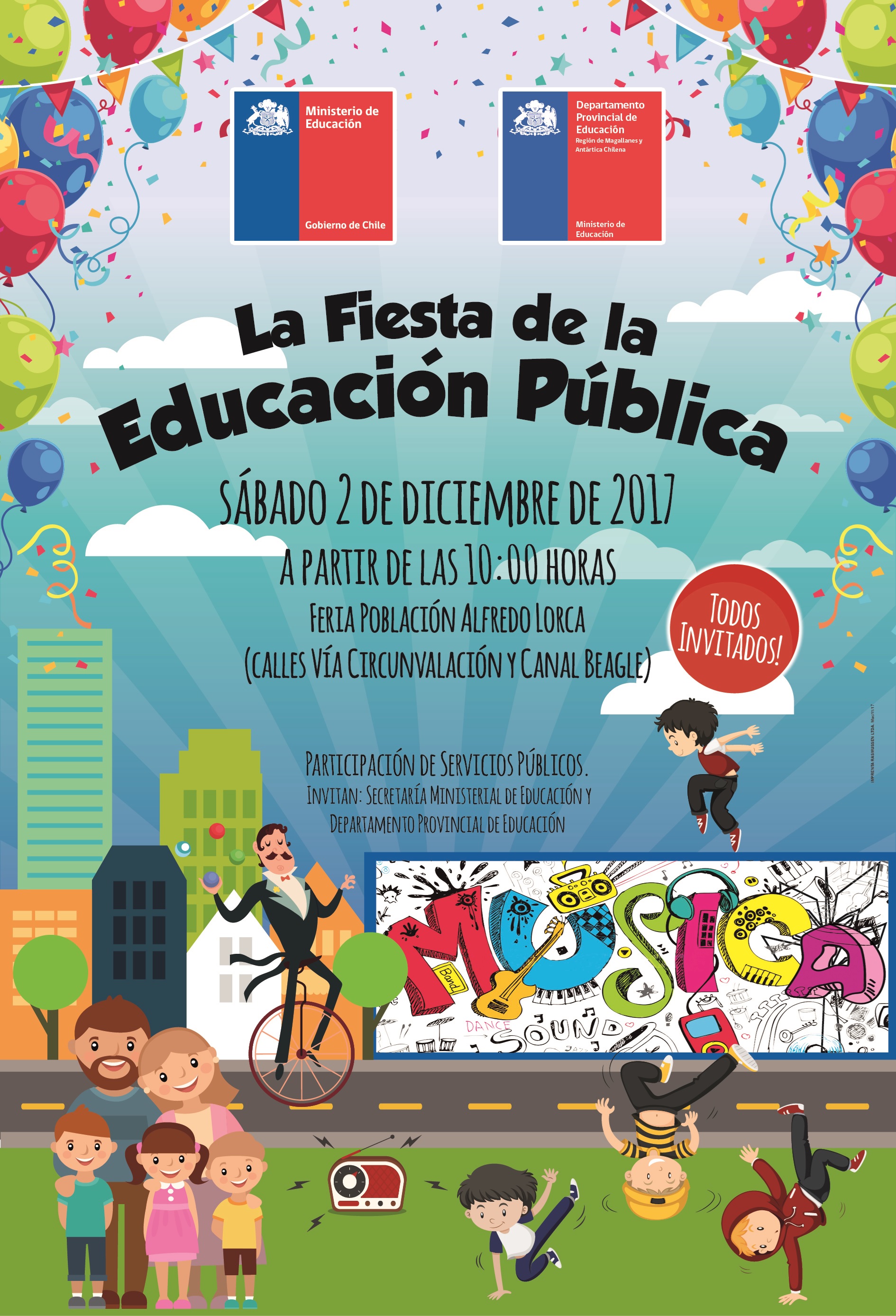 Fiesta de la Educación organiza SEREMI en la población Alfredo Lorca de Punta Arenas