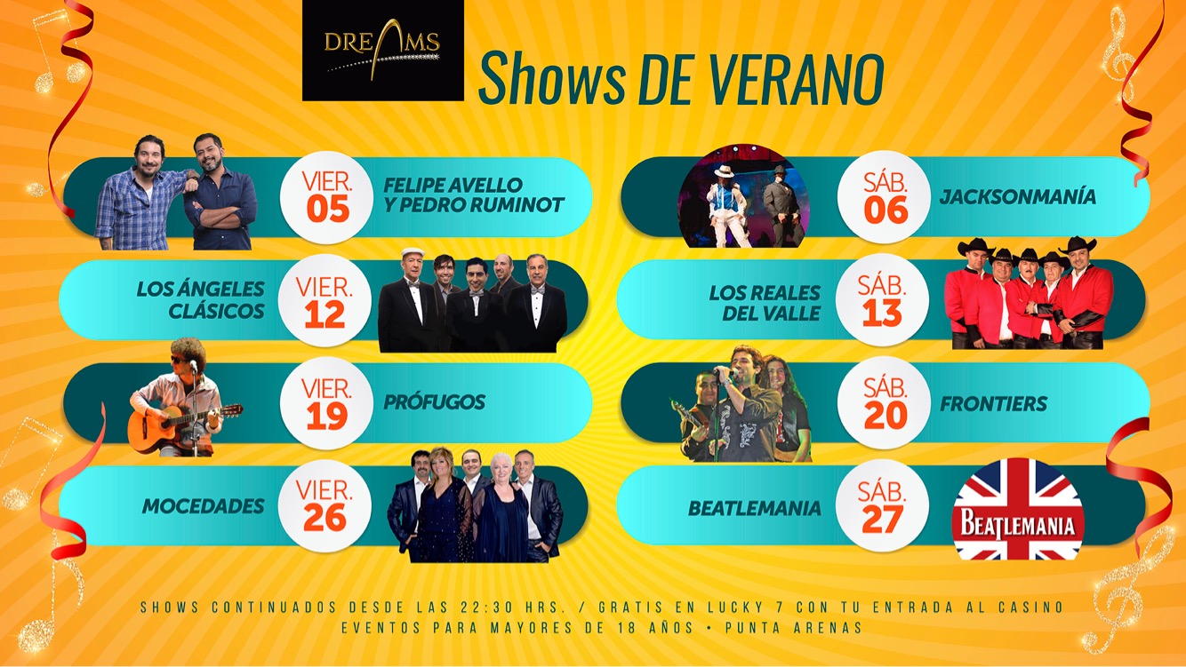 Avello y Ruminot  se presentarán el Viernes 5 de enero en casino Dreams de Punta Arenas