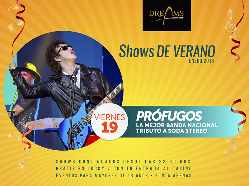 Prófugos en el Casino Dreams el viernes 19 de enero