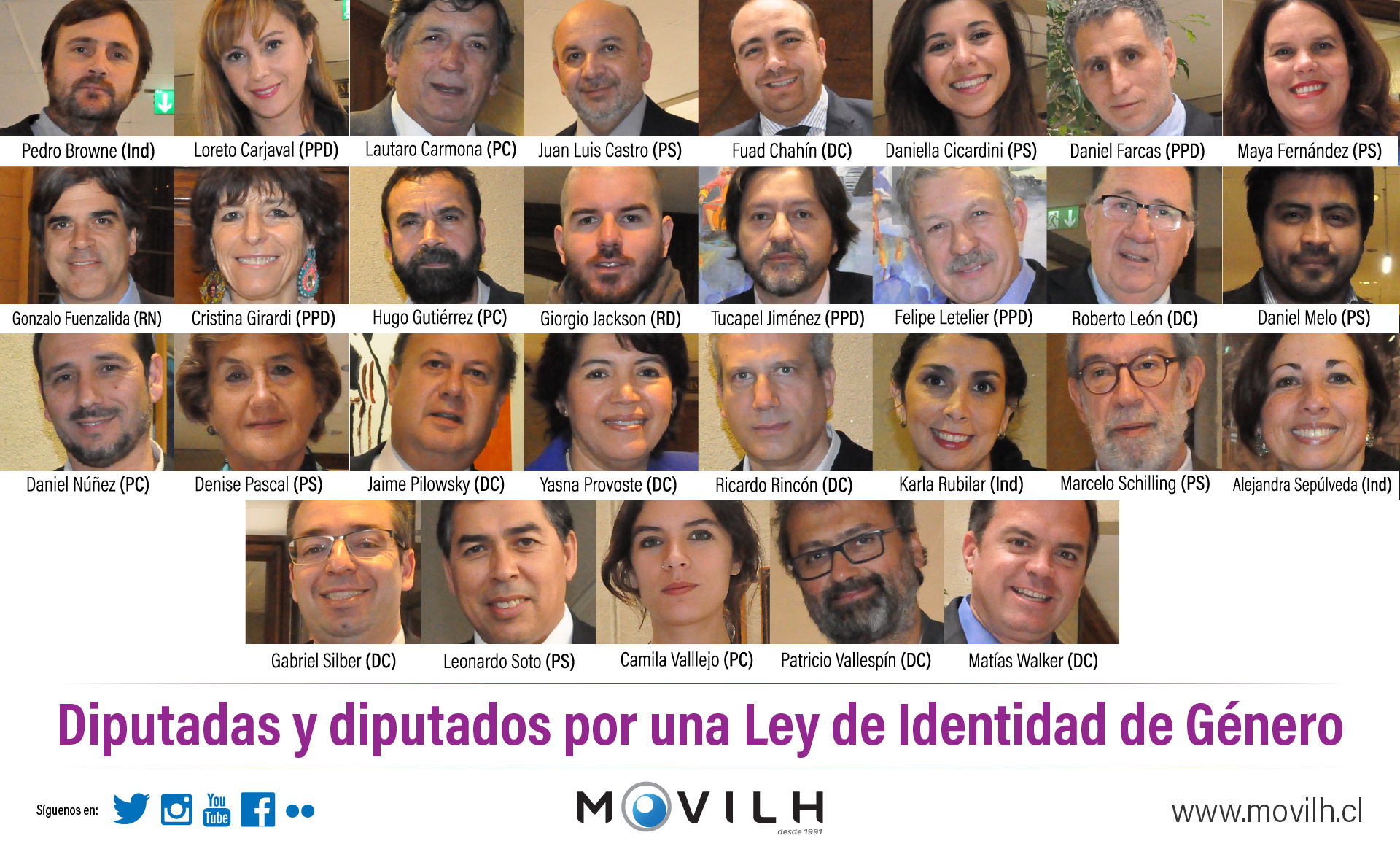Movimiento de Integración y Liberación Homosexual (Movilh) lanzó una campaña a favor de ley de identidad de género