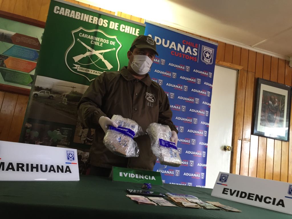 Ciudadano argentino detenido en Monte Aymond por ingresar 2 kilos de marihuana