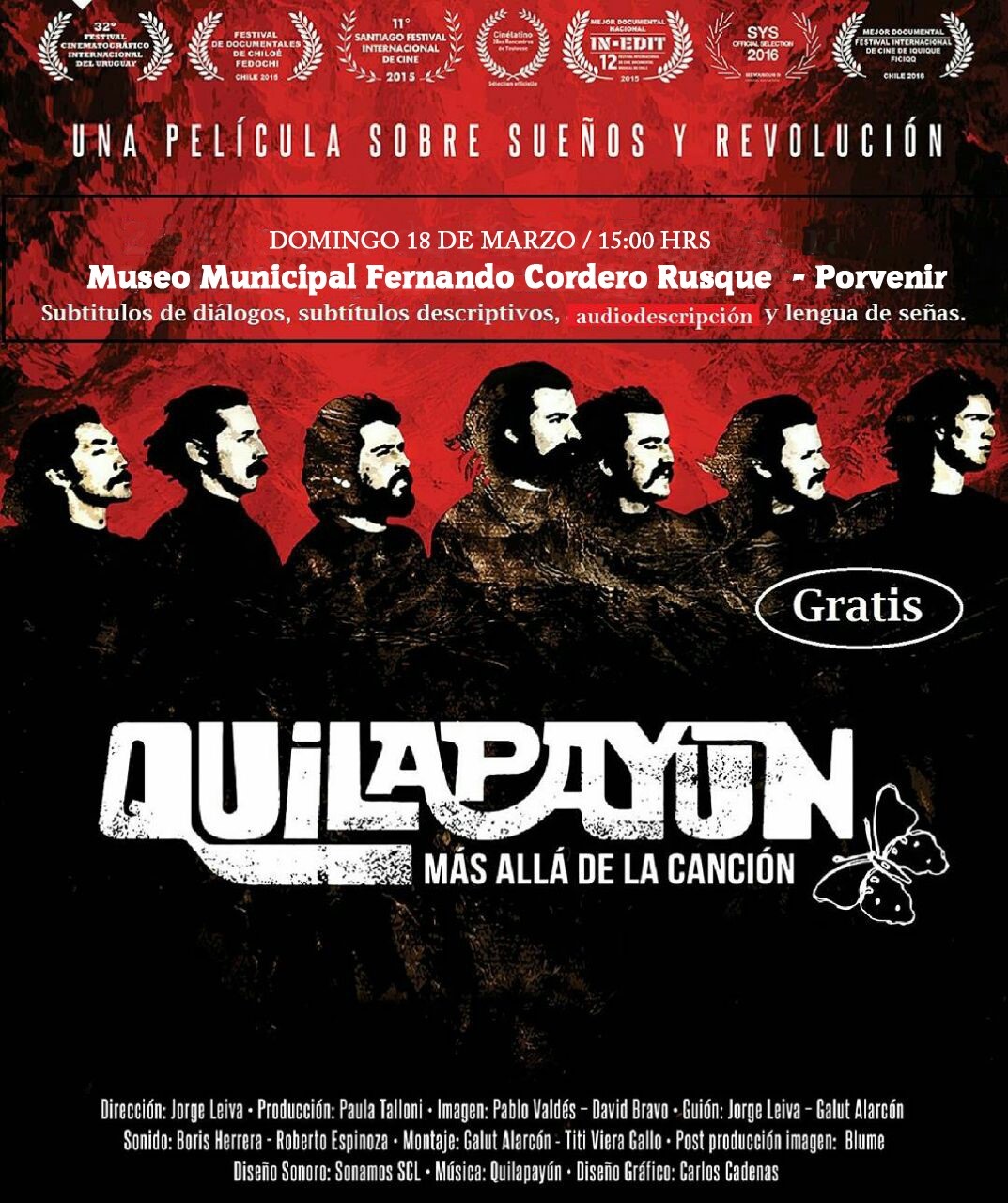 Documental «Quilapayún  Más allá de la Canción» se presenta en Porvenir este domingo