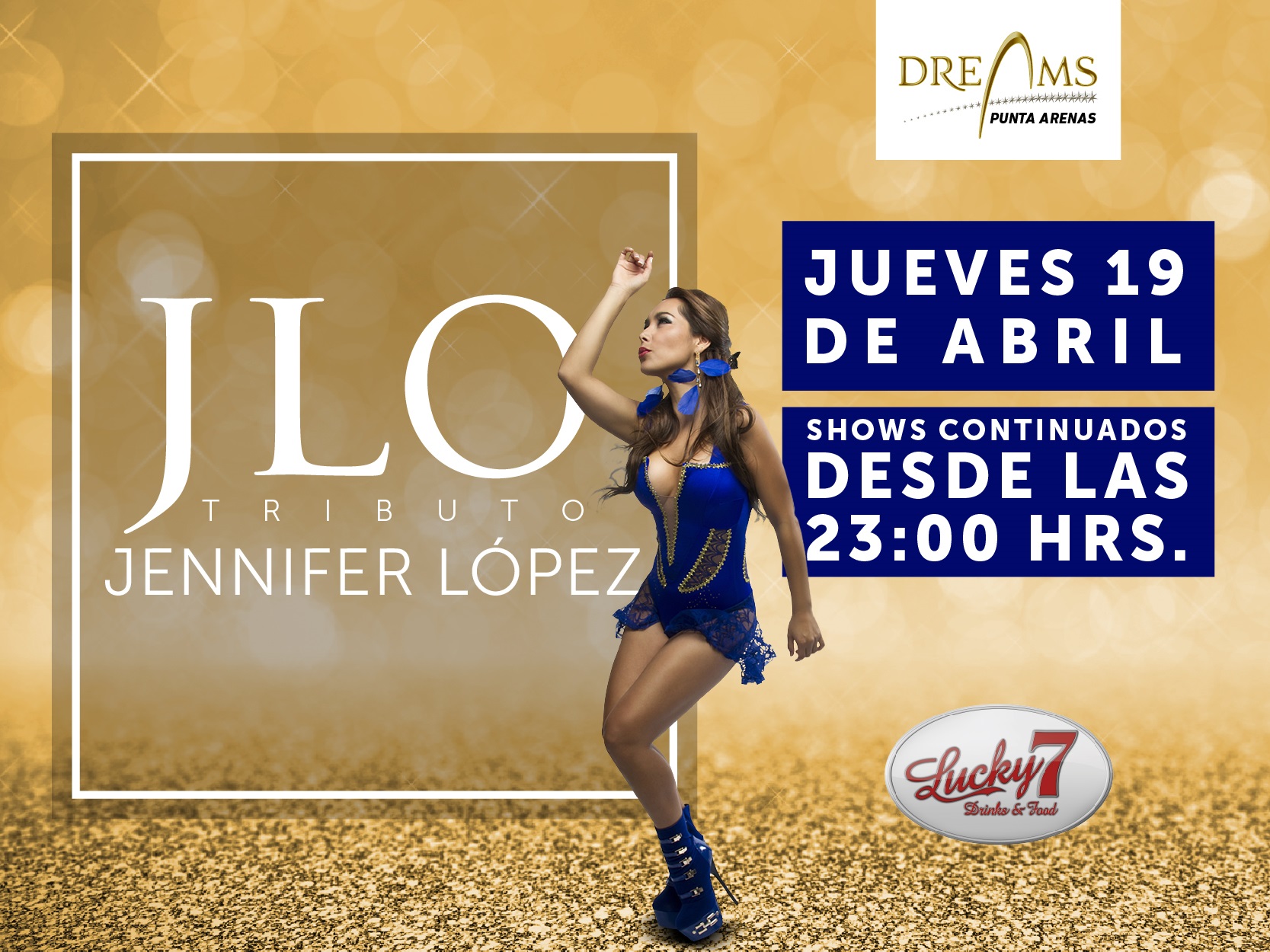 Tributo a Jennifer Lopez  este Jueves 19 en Lucky 7 del Casino Dreams de Punta Arenas