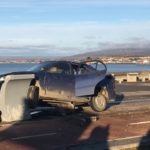 Conductor en estado de ebriedad fue detenido tras terminar volcado en Costanera