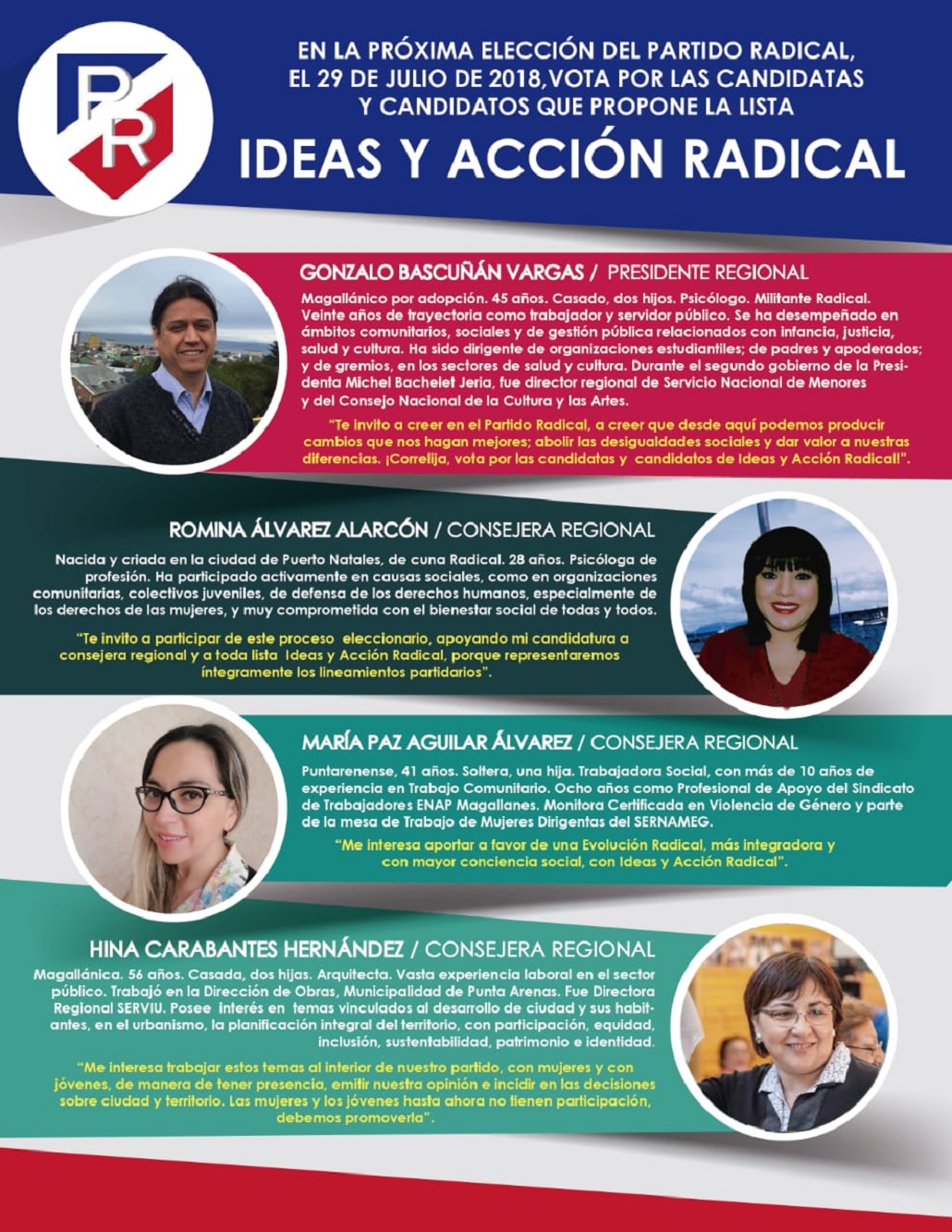En plena campaña a internas del Partido Radical en Magallanes