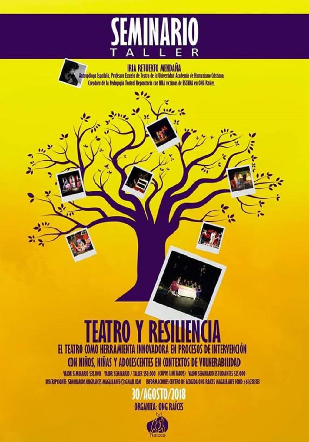 Seminario Taller «Teatro y Resiliencia» organiza la ONG Raíces en Punta Arenas