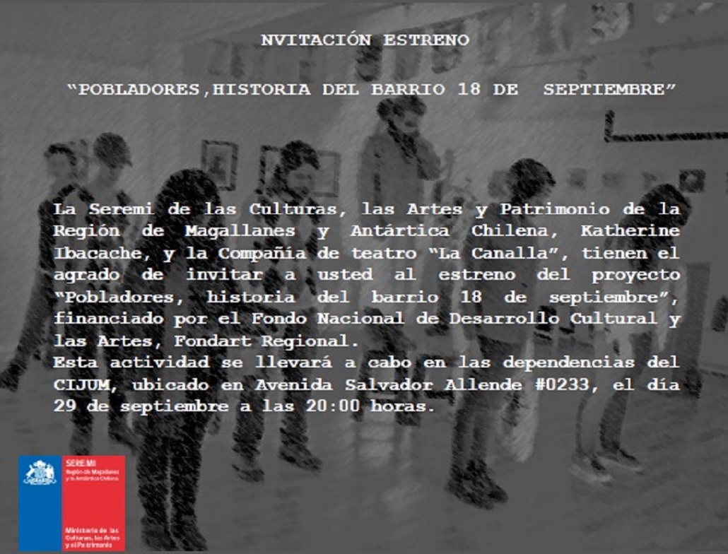 «Pobladores: la historia de la población 18 de Septiembre», obra teatral que se presenta el sábado 29