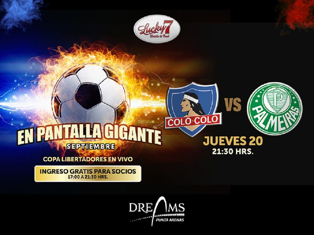 Colo Colo vs Palmeiras en pantalla gigante el jueves 20 en Casino Dreams