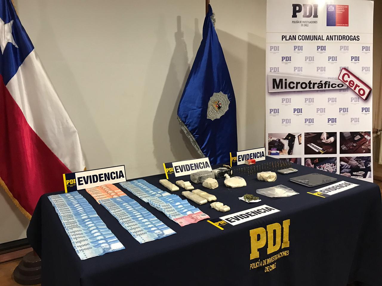 5 colombianos detenidos por tráfico de drogas en operativo realizado por la Policía de Investigaciones