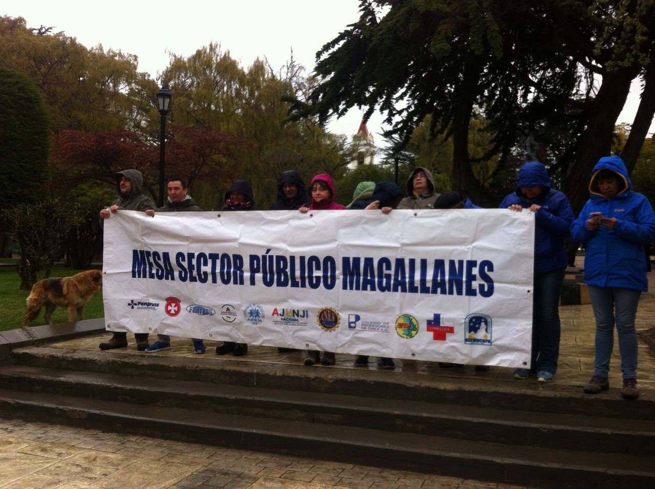 Mesa del Sector Público de Magallanes se manifestó esta mañana en el centro de Punta Arenas