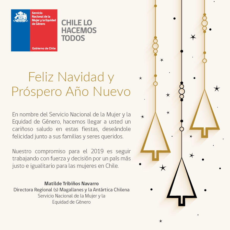 Saludo de Navidad del Servicio Nacional de la Mujer y Equidad de Género