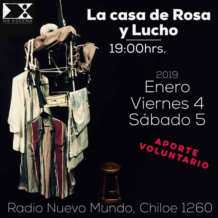 La obra teatral «La Casa de Rosa y Lucho» se presenta este fin de semana en Chiloé 1260 en Punta Arenas