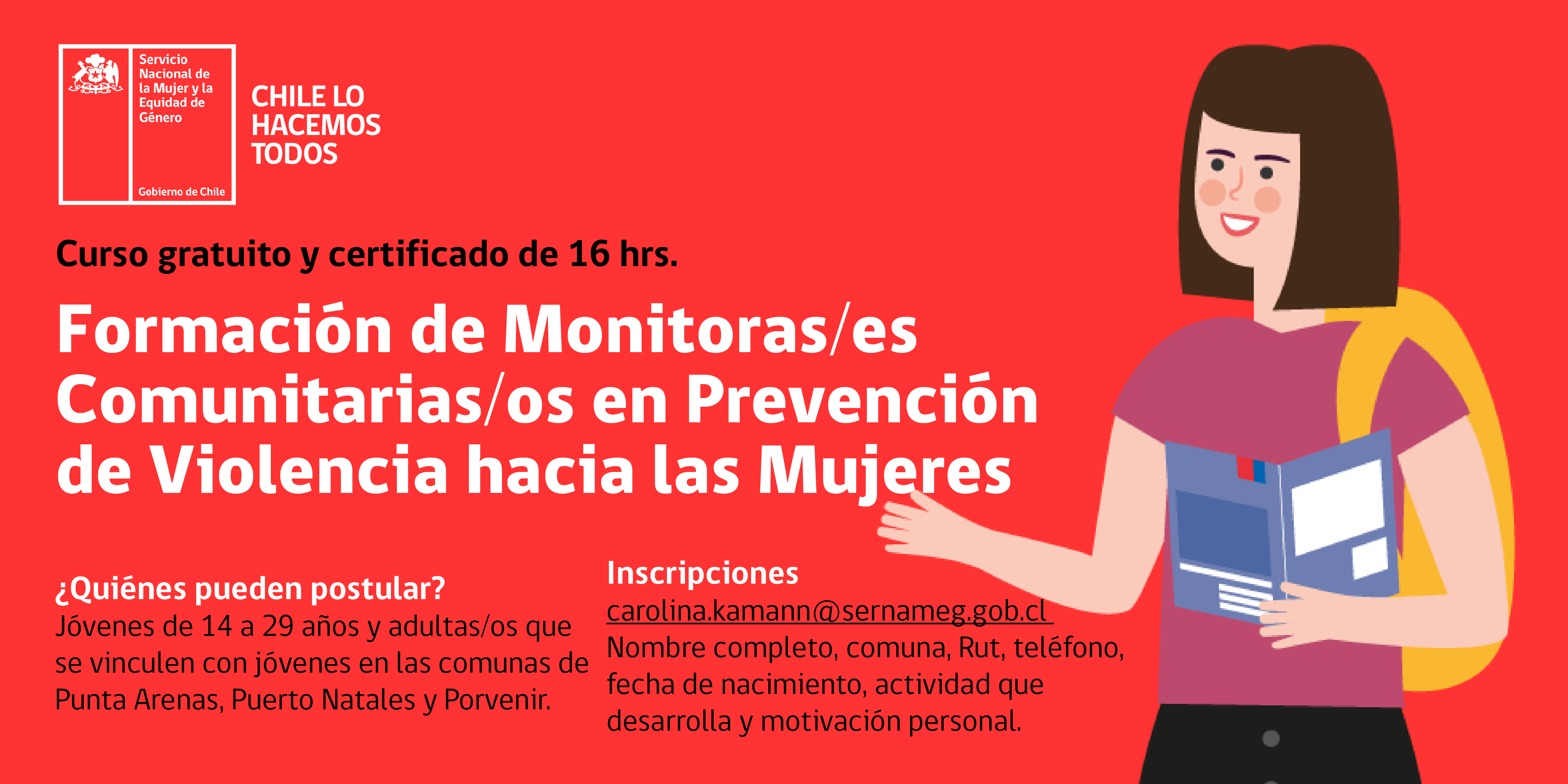SernamEG Magallanes abre cursos de formación de monitores en prevención de violencias contra las mujeres