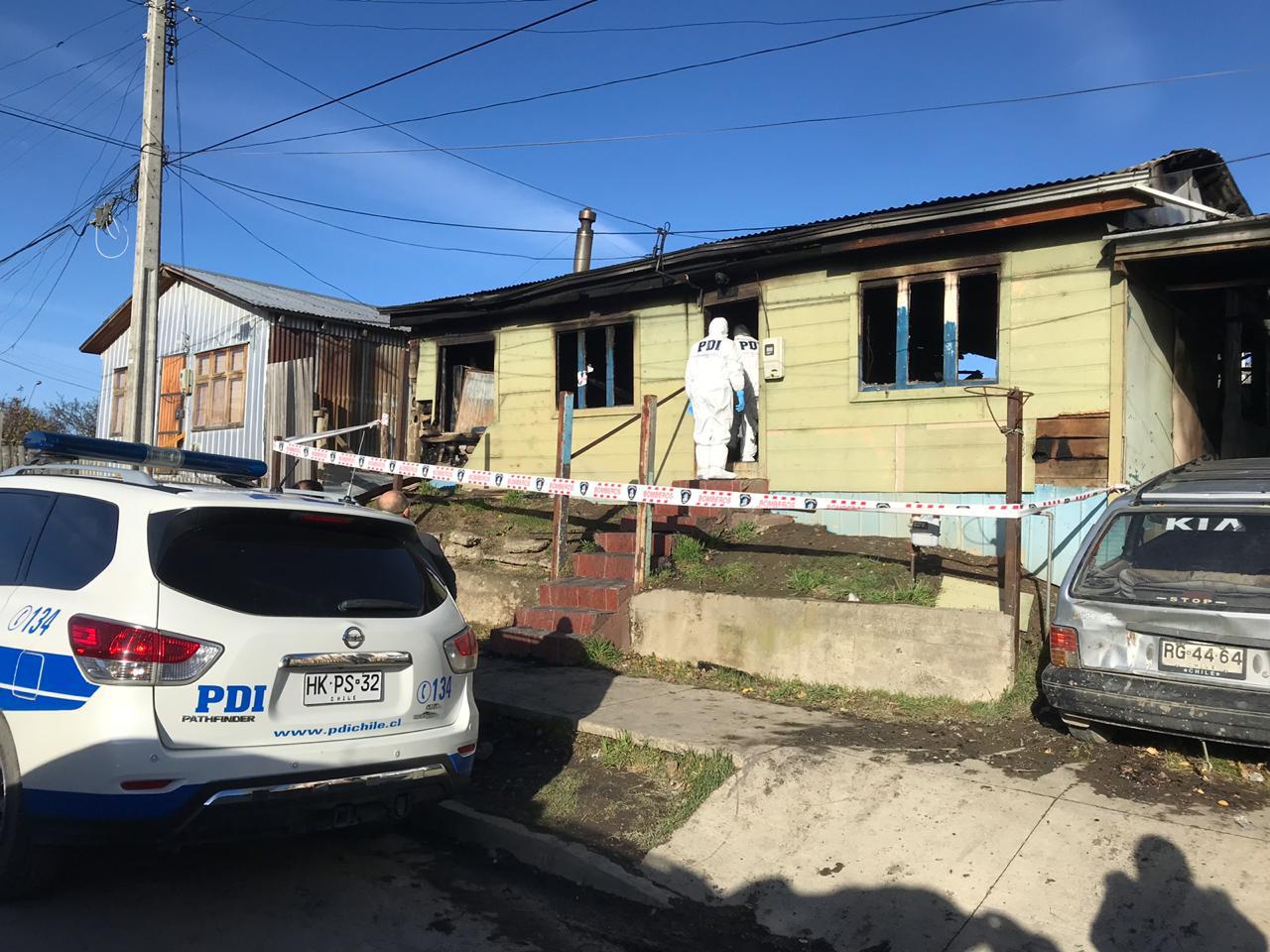 Policía de Investigaciones descartó participación de terceros en la muerte de una persona en un incendio ocurrido esta madrugada en Puerto Natales