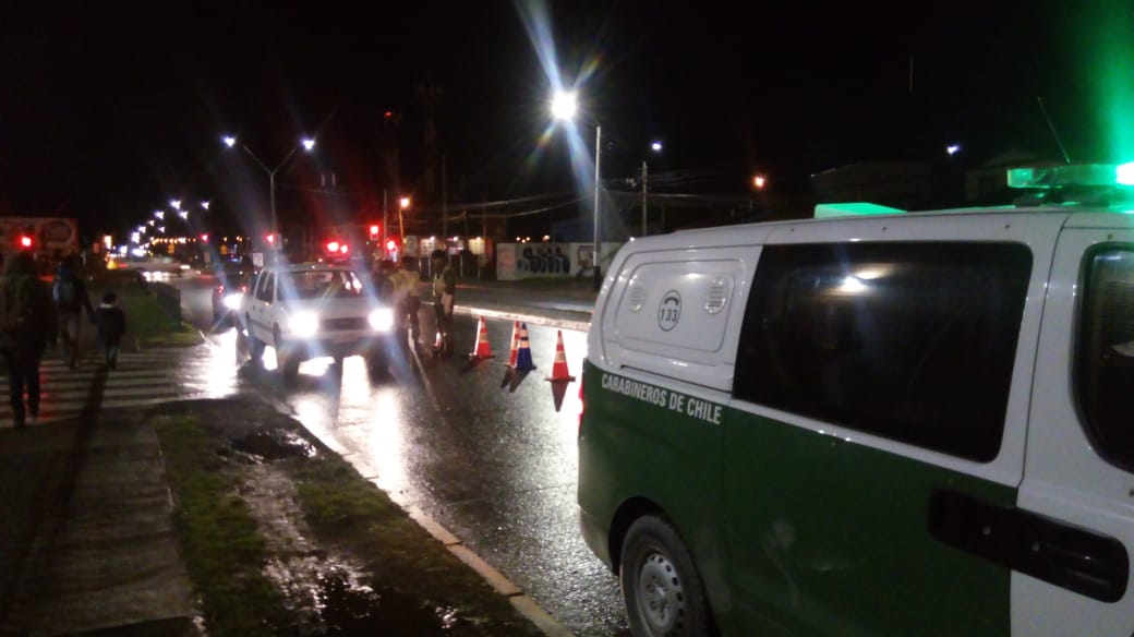 Carabineros realiza control preventivo de alcohol y drogas en distintos puntos de Punta Arenas