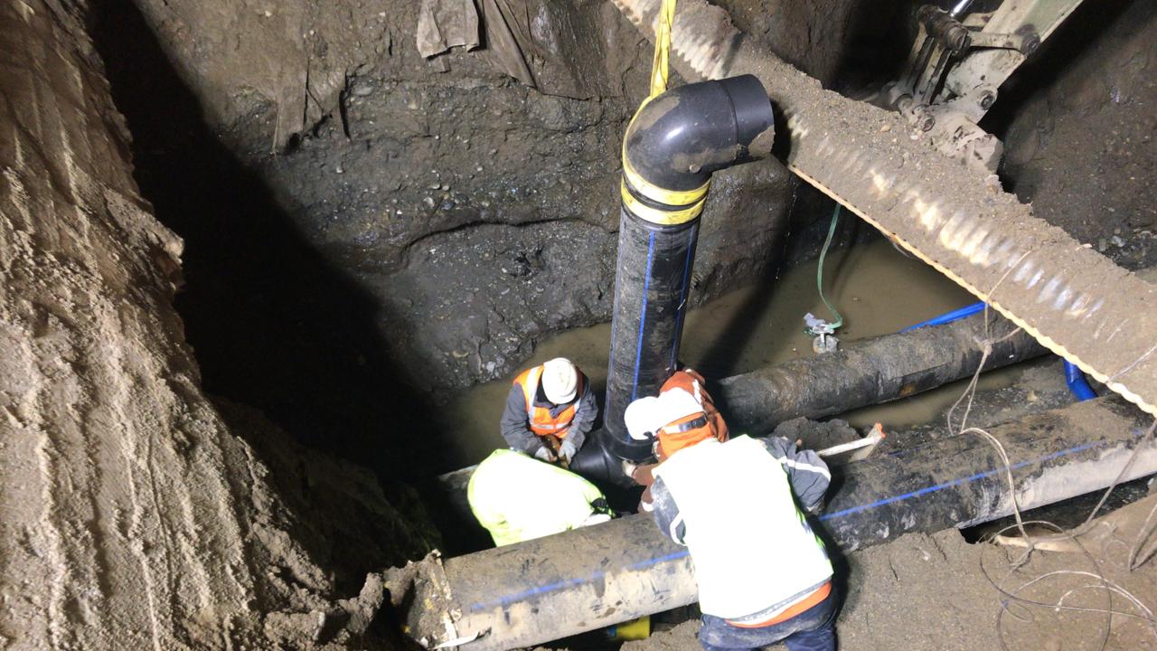 Aguas Magallanes informa se completó la instalación de nuevo alimentador de agua potable en la ciudad