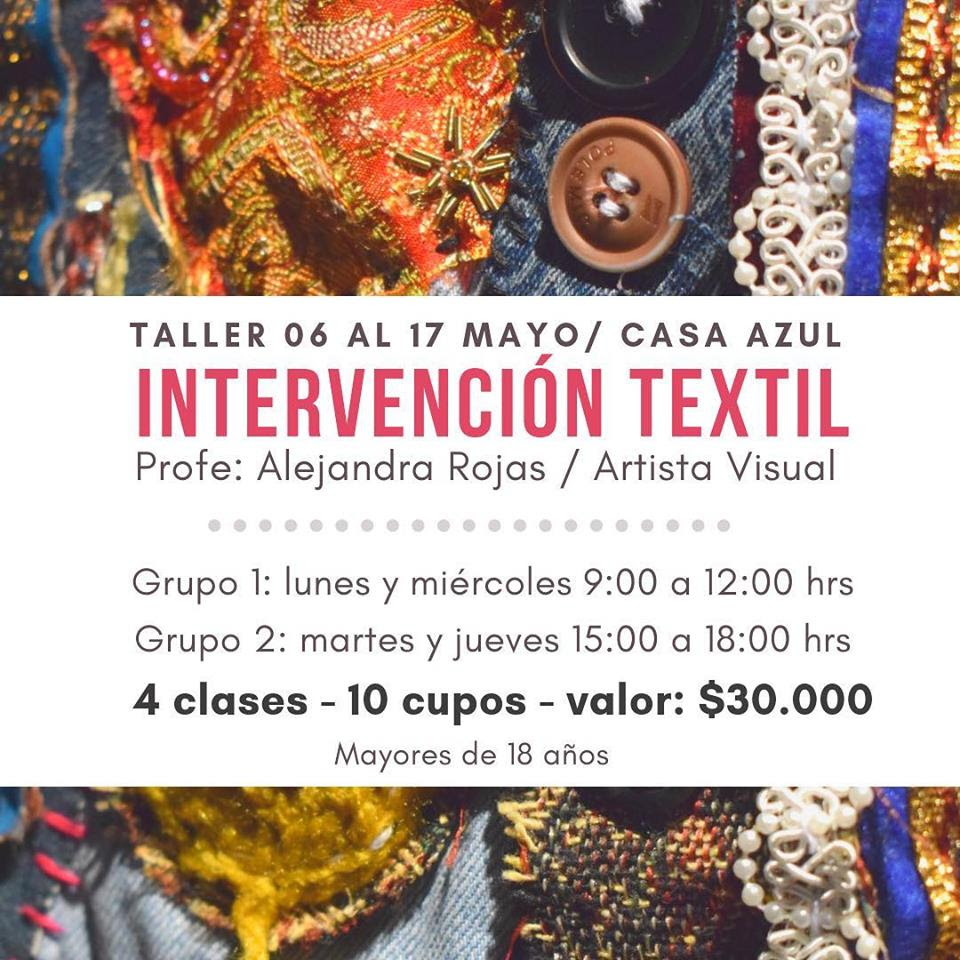 Taller de intervención textil se realizará en la Casa Azul del Arte de Punta Arenas