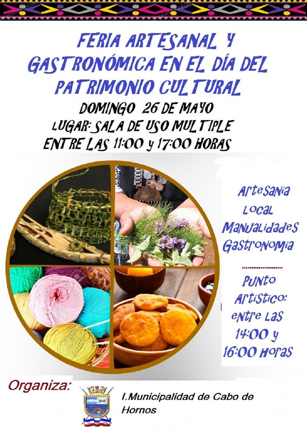 Feria Artesanal y Gastronómica organiza la Municipalidad de Cabo de Hornos para el Día del Patrimonio