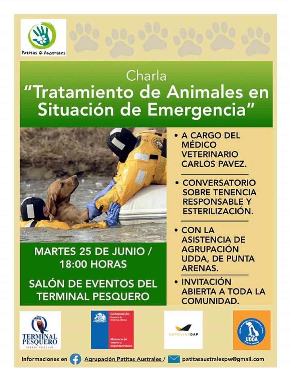 Charla y conversatorio «Tratamiento de animales en situación de Emergencia»
