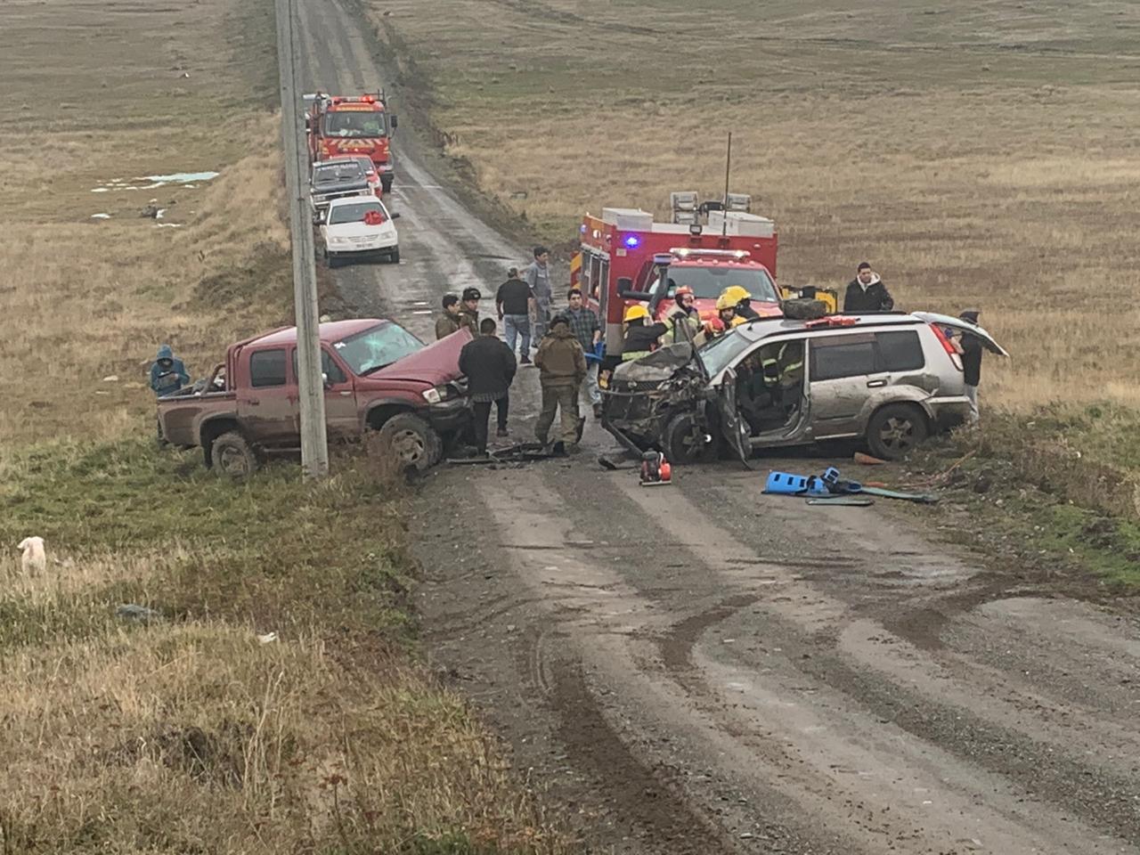 Colisión de alta energía en camino a las parcelas en Porvenir