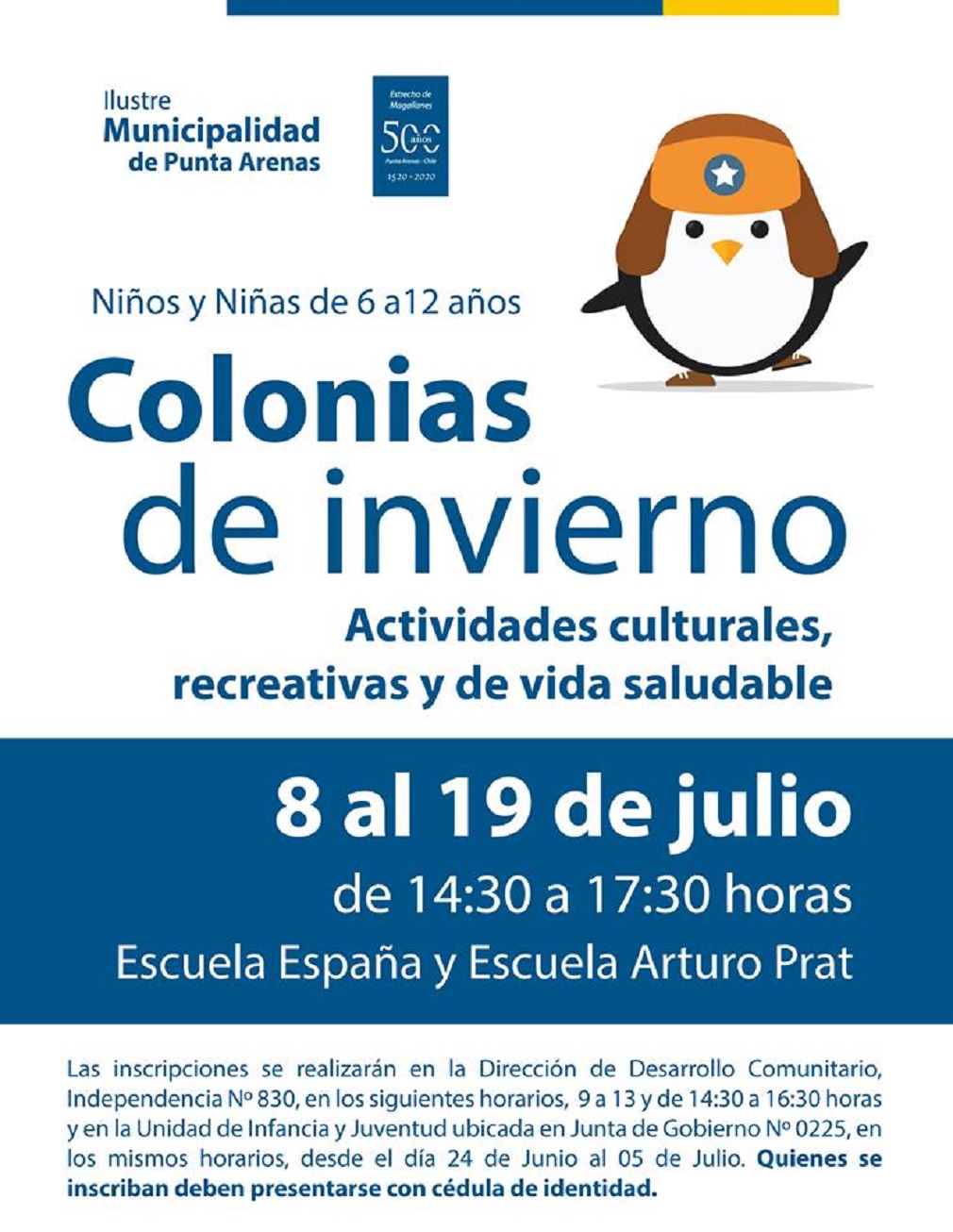 Colonias de Invierno se efectuarán en Punta Arenas entre el 8 al 19 de julio