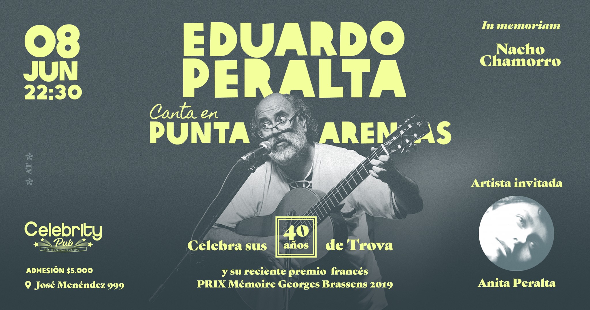 Eduardo Peralta se presenta en Punta Arenas este fin de semana