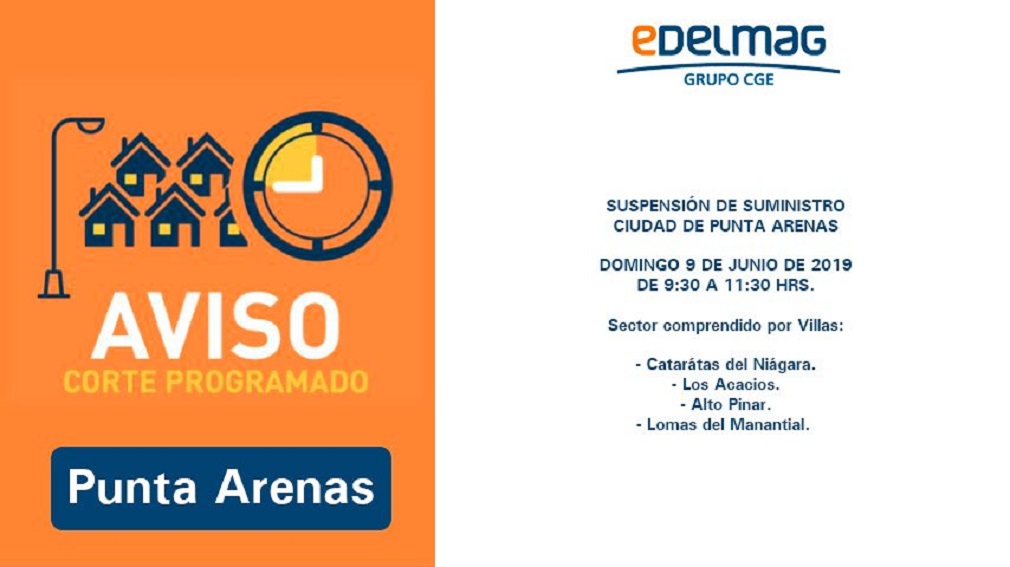 Suspensión de suministro eléctrico programado para hoy en Punta Arenas