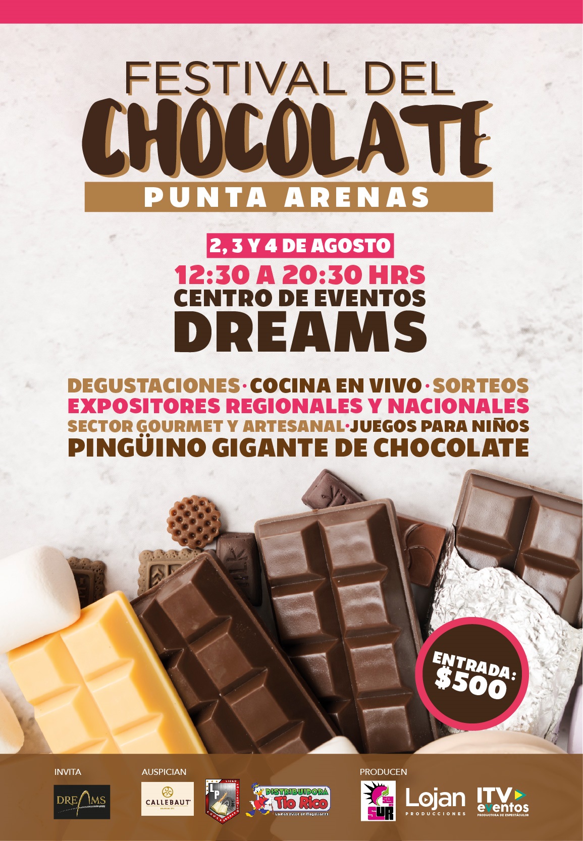 Festival del Chocolate se realizará este fin de semana en el Centro de Eventos Dreams de Punta Arenas