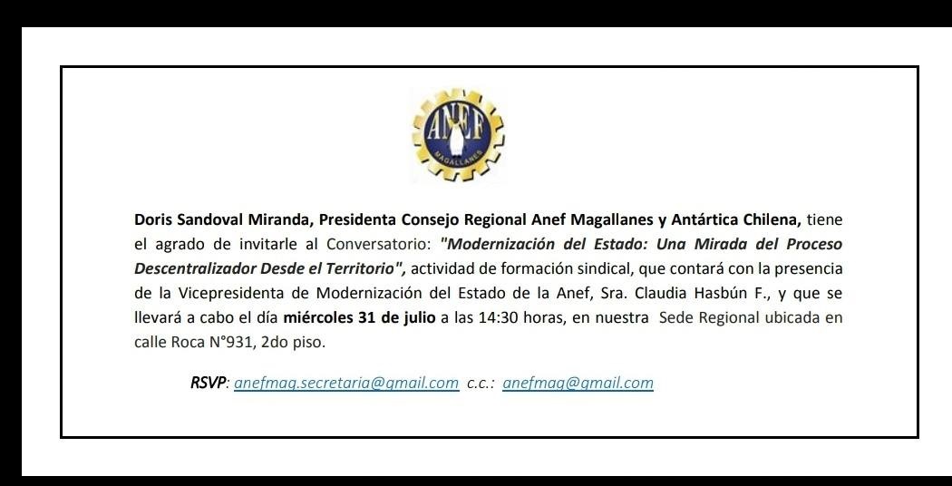 ANEF Magallanes inicia «Ciclo regional de debate sobre la modernización del Estado» en Punta Arenas