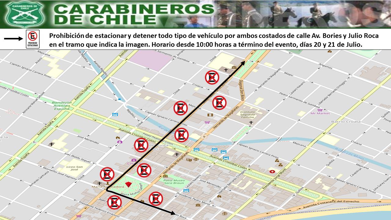 Carabineros informa sobre prohibición de estacionarse y detener vehículos en trayecto del Carnaval de Invierno