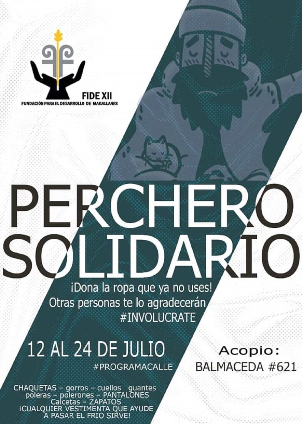 «Perchero Solidario»: FIDE XII inicia campaña solidaria de acopio de ropa de abrigo en Punta Arenas