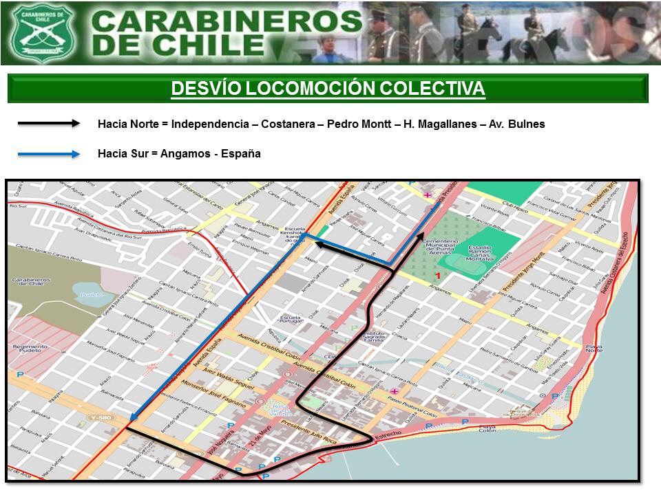 Carabineros informa los desvíos de tránsito para la locomoción colectiva por el Carnaval de Invierno