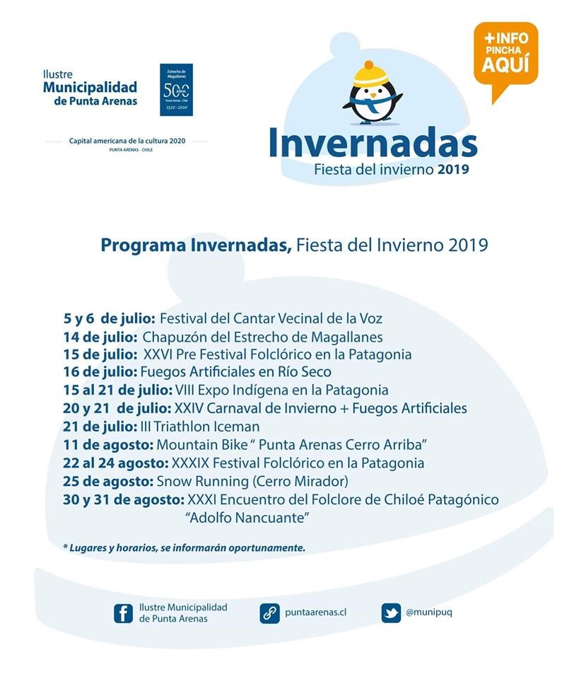 Programa de las Invernadas 2019 en Punta Arenas