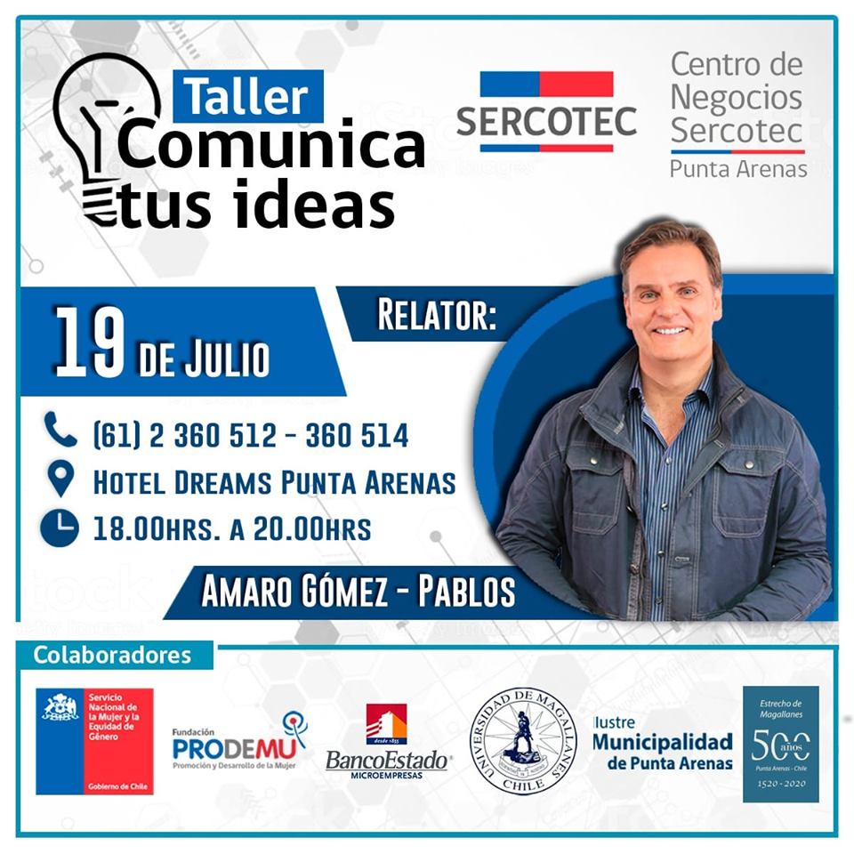 Amaro Gómez Pablos en Punta Arenas: Taller Comunica tus ideas