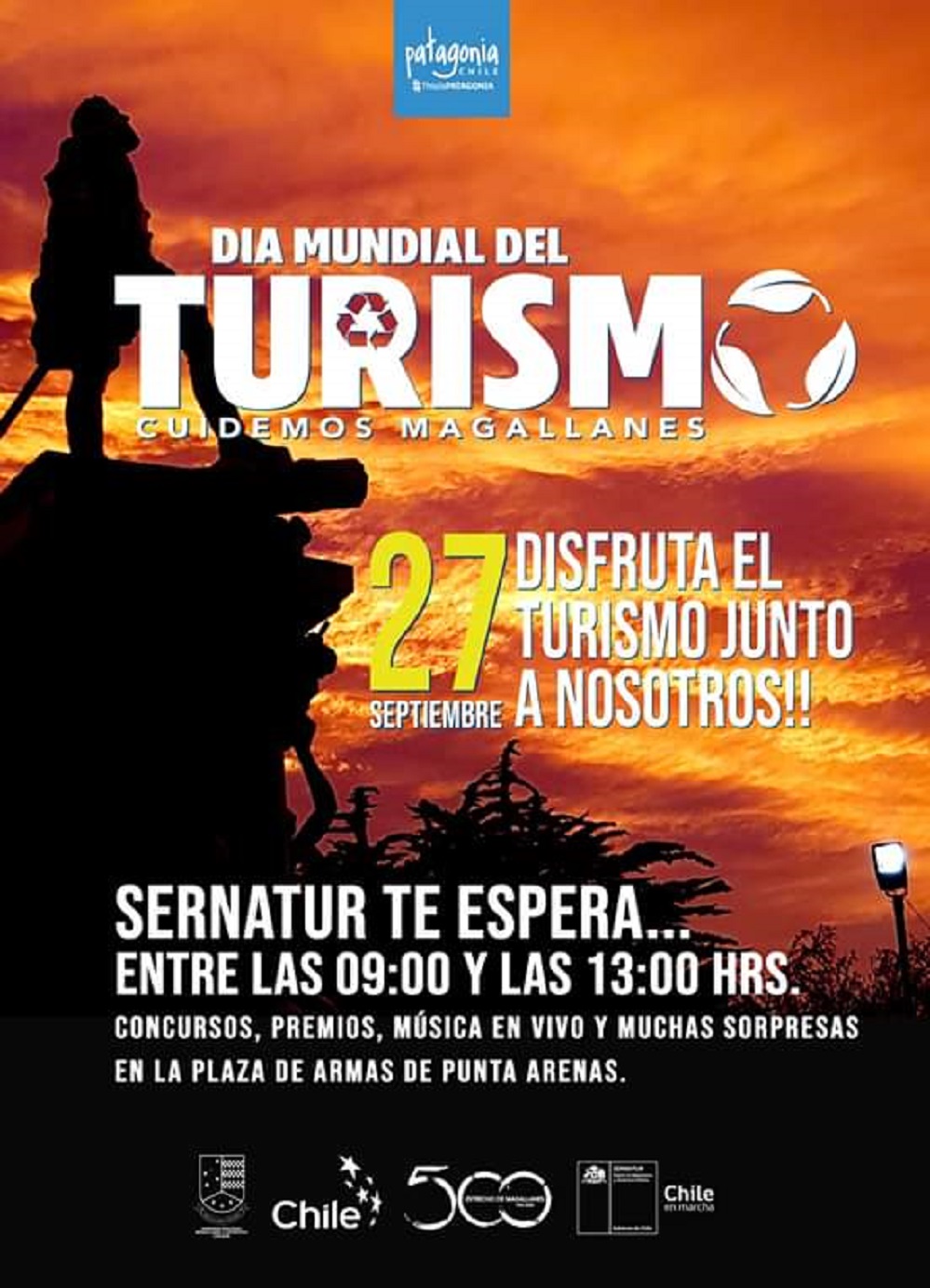 SERNATUR y la Municipalidad de Punta Arenas invitan a celebrar el día Mundial del Turismo este viernes 27 de septiembre