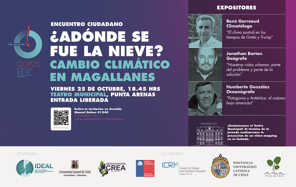 Este jueves se realizará el Lanzamiento del Encuentro Ciudadano COP25 “¿Adónde se fue la nieve?: cambio climático en Magallanes”