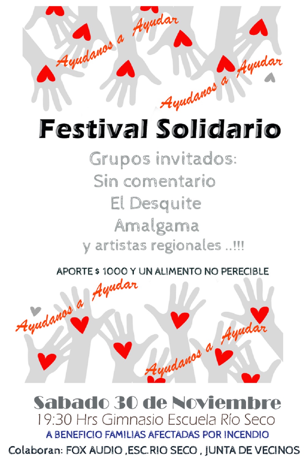 Comunidad de Río Seco organiza Festival Solidario este fin de semana