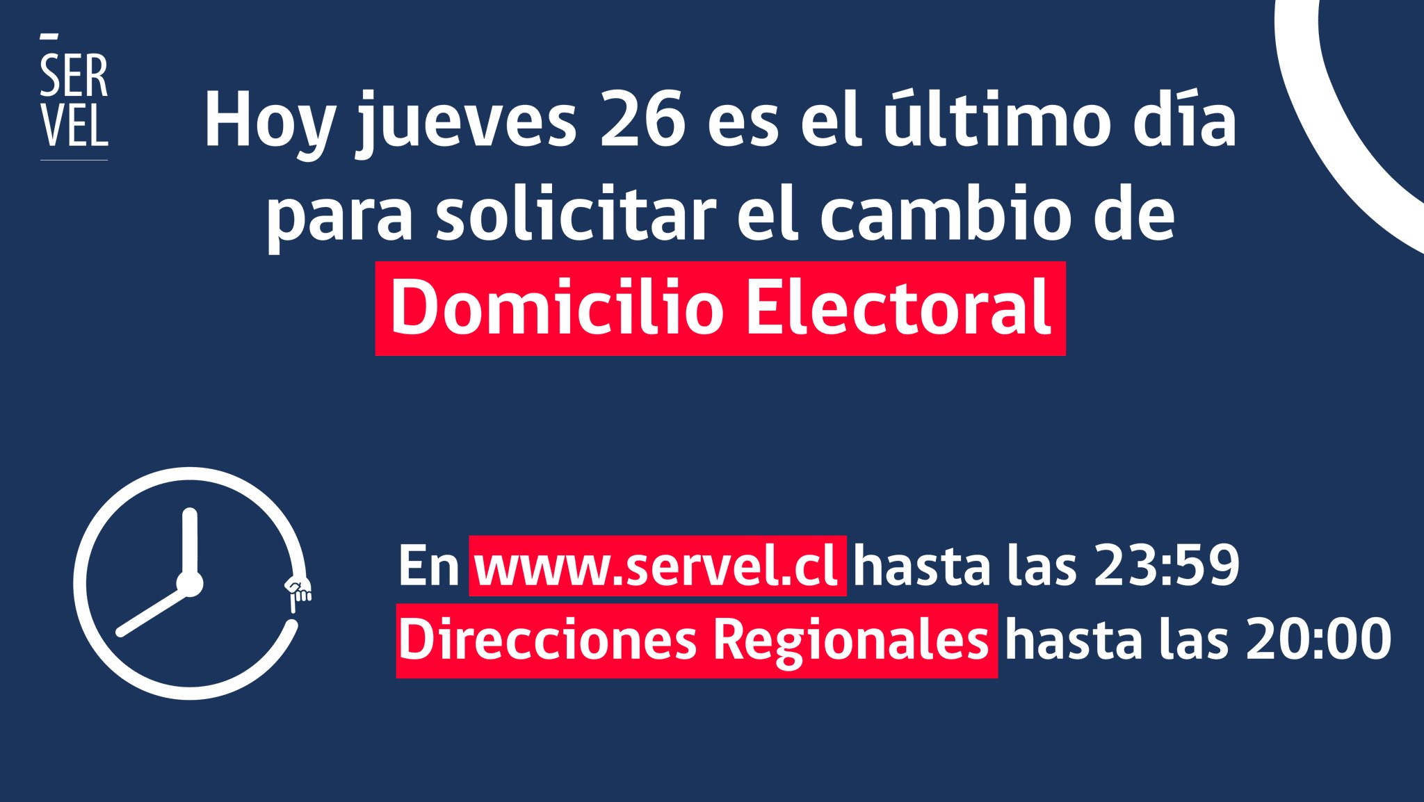 Hoy vence el plazo de cambio de domicilio electoral, para el plebiscito constituyente del 26 de abril