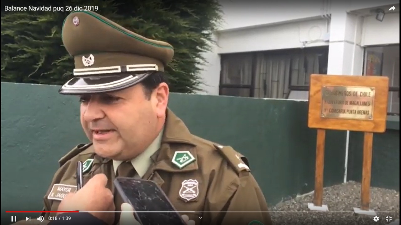 Balance policial positivo de Carabineros en Navidad en Punta Arenas