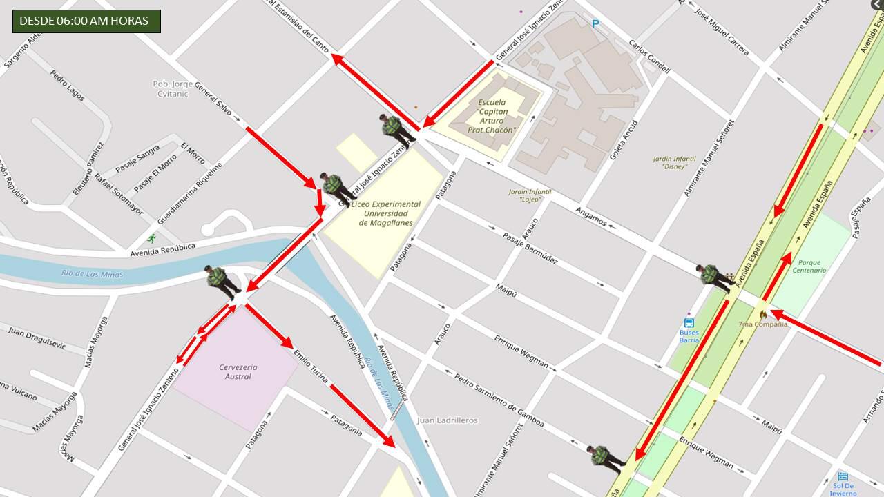 Para asegurar aplicación de de prueba PSU en Punta Arenas, se ejecutarán desvíos del tránsito en el barrio Prat