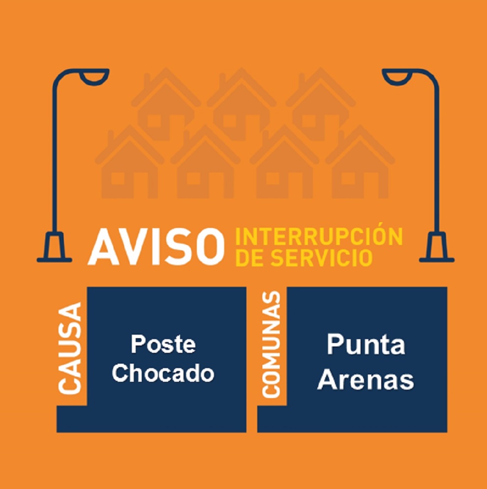 EDELMAG informa corte de suministro eléctrico por cambio de poste chocado en Punta Arenas