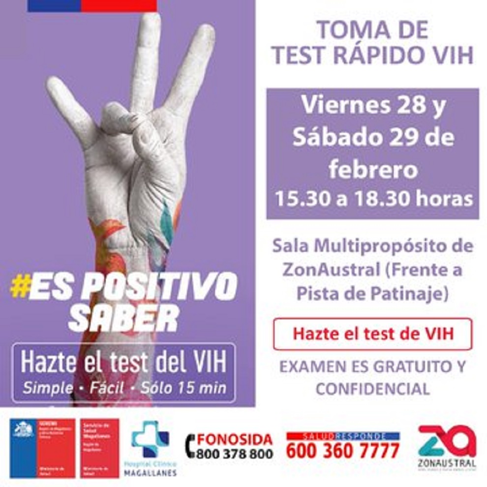«Es positivo saber», campaña de test rápido de VIH en Punta Arenas