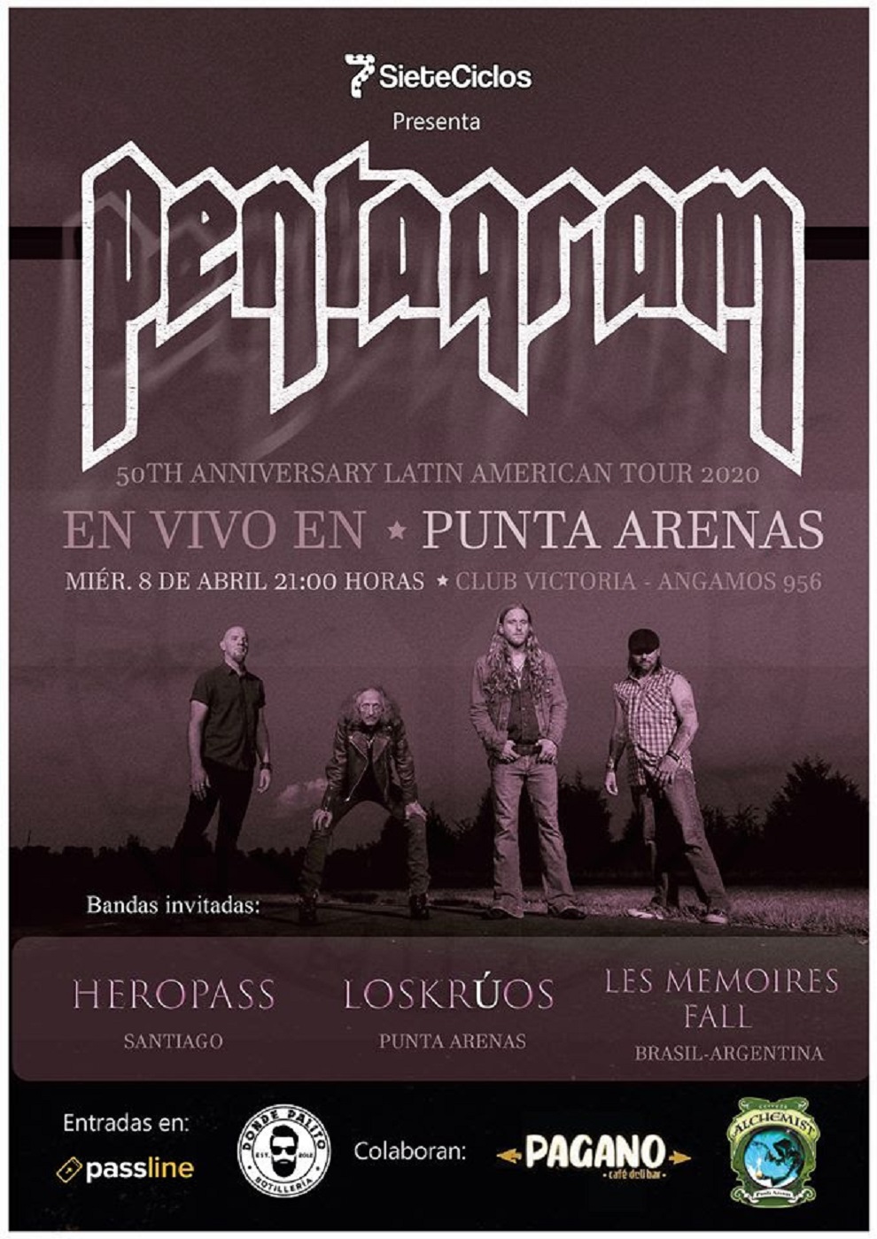 Grupo rock estadounidense «Heropass» se presentará en Punta Arenas